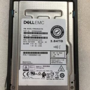 Dell EMC 3.84TB 2.5" SAS 12Gbps Enterprise SSD – Model KPM5XRUG3T84, Part No. SDFBE84EAB01, P/N 118000641-02, Rev. A3 (Kioxia / Toshiba)
