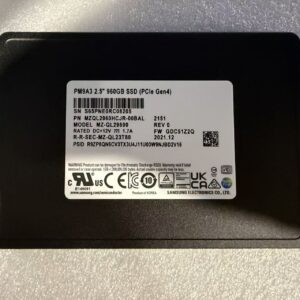 Samsung Enterprise Drive for samsung PM9A3 MZ-QL29600 960 GB U2 NVMe 2.5" SSD MZQL2960HCJR-00BAL PCIe Gen4 Server SSD
