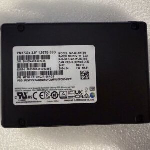 Samsung Server SSD for samsung PM1733a 1.92TB MZ-WLR1T9B MZWLR1T9HCJR-00AG5 U2 NVMe PCIe Gen4 2.5" Enterprise SSD