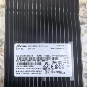 Micron 7450 Max MTFDKCC3T2TFS-1BC1ZABYY 3.2TB MTEDKCC3T2TFS U.3 15mm 2.5-Inch PCIe 4.0 (NVMe) SSD