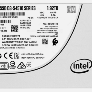 Intel D3-S4510 1.92TB 2.5" SATA SSD Enterprise Server TLC 3D NAND SSDSC2KB019T8 SSD
